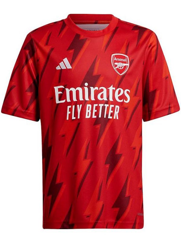 Arsenal maillot d'entrainement d'avant-match Kit de football rouge pour hommes uniformes de football en tête chemise de sport 2023-2024